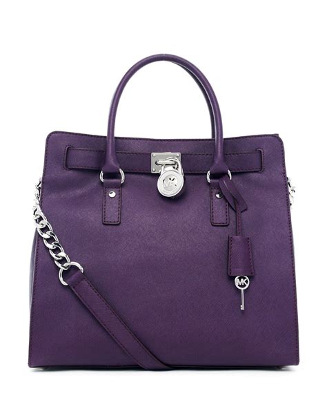 michael kors hamilton large tote purple|Michael Kors Hamilton large satchel.